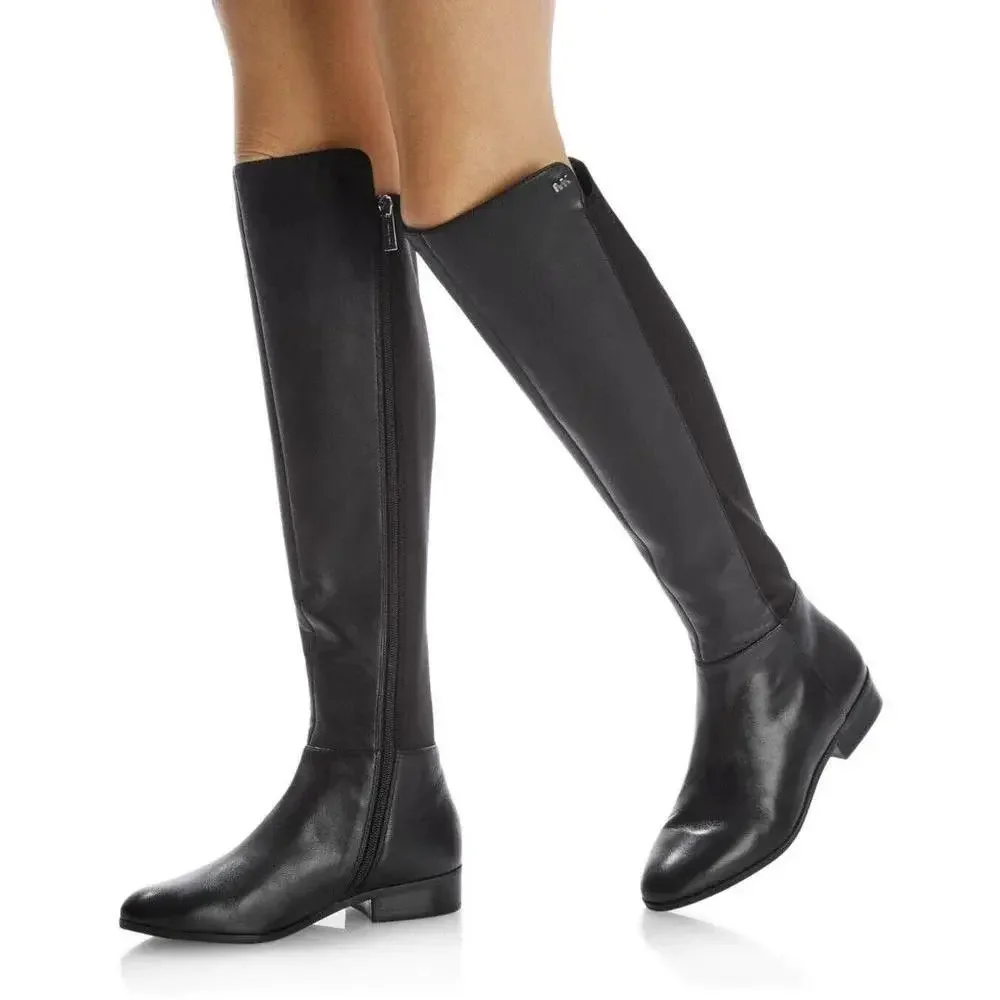 Michael Kors Women's Bromley Black Leather Boots Size 5 MSRP $175